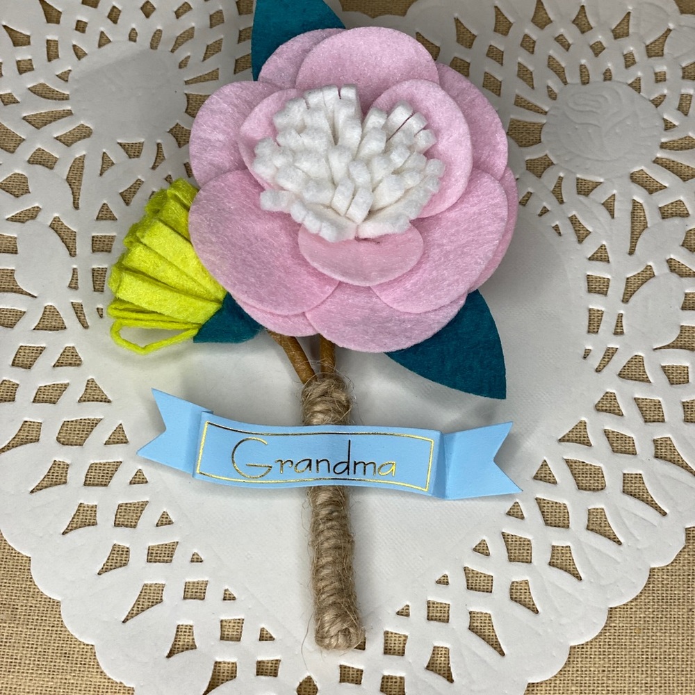 Grandma felt corsage and forever keepsake baby shower wedding Mother’s Day